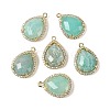 Natural Mixed Stone Faceted Teardrop Pendants G-I382-01G-2