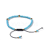 Synthetic Turquoise Braided Beaded Bracelets BJEW-JB04215-05-3