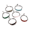 Natural Gemstone Curved Tube Bead Bracelets BJEW-F441-02-1