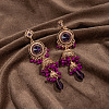 Alloy Acrylic Dangle Stud Earrings FS-WG31A95-01-1
