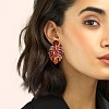 Leaf Acrylic Paillette Dangle Stud Earrings FS-WG5D05C-04-2