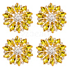 4Pcs Alloy & Glass & Rhinestone Shank Buttons BUTT-FG0001-63A-1