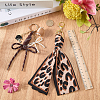 2Pcs 2 Styles Silk Leopard Print Scarf & Nylon Cord & PVC Rugby Pendant & Alloy Enamel Baseball Helmet Pendant & Glass Pearl Bowknot Keychain HJEW-ME00159-3