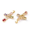 Brass Micro Pave Cubic Zirconia Pendants X-ZIRC-M116-04G-2
