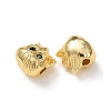 Brass Micro Pave Cubic Zirconia Beads KK-C253-10G-2