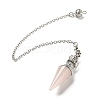 Natural Rose Quartz Pointed Dowsing Pendulums AJEW-P113-01P-03-2