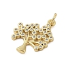 Tree of Life Rack Plating Brass Micro Pave Cubic Zirconia Pendants KK-Z074-40G-2