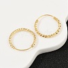 Brass Textured Hoop Earrings EJEW-F378-03C-G-3