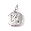 Rack Plating Brass Micro Pave CLear Cubic Zirconia Charms KK-E110-14P-E-1