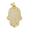 Rack Plating Brass Micro Pave Clear Cubic Zirconia Pendants KK-C047-08G-1