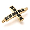 Brass Pave Black Cubic Zirconia Connctor Charms KK-M101-02H-G-2