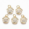 Brass Micro Pave Clear Cubic Zirconia Charms RJEW-T063-38G-NF-1