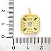 Brass Pendants with Cubic Zirconia and Glass KK-D536-20G-3