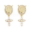 Brass Pave Cubic Zirconia Pendants KK-U009-09E-G-1