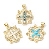 Rack Plating Brass Micro Pave Cubic Zirconia Pendants KK-P268-08B-G-1