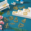  26Pcs 13 Styles Castle & Star Wing & Dress & Heart Alloy Open Back Bezel Pendants FIND-TA0002-93-5