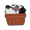 Potted Plant Black Alloy Brooches JEWB-I030-01C-1