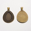 Teardrop Tibetan Style Alloy Pendant Cabochon Settings PALLOY-K109-95AB-NR-2