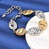 Textured 316L Surgical Stainless Steel Link Chain Bracelets for Women BJEW-D454-03GP-3