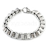 304 Stainless Steel Box Chain Bracelets for Women Men BJEW-F488-47P-4