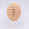 304 Stainless Steel Micro Pave Cubic Zirconia Belly Rings WGADED5-42-1