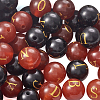 2 Sets 2 Colors Dyed & Heated Natural Black Agate & Red Agate Beads G-TA0001-45-3