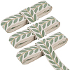 3 Yards Polyester Leaf Jacquard Ribbons SRIB-WH20020-020A-1