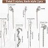 10Pcs 5 Styles Fox Swan Peacock Tibetan Style Alloy Bookmarks FIND-SC0009-01-2