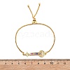 Brass Micro Pave Cubic Zirconia Slider Bracelets BJEW-S163-01A-G-5