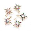 Brass Cubic Zirconia Charms KK-O119-18G-1