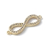 Brass Micro Pave Clear Cubic Zirconia Connector Charms KK-Q044-01B-G-2