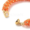 Glass Seed Beaded Bracelet with Brass Magnetic Clasp BJEW-JB07802-03-6