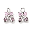 Brass Micro Pave Cubic Zirconia Pendants KK-P271-04P-A-1