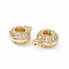 Brass Micro Pave Cubic Zirconia Charms KK-E068-VB490-2