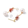 Round Natural Pearl Earrings for Women EJEW-E303-08G-2