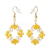 Bling Glass Beads Braided Dangle Earrings EJEW-JE04741-3