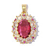 Brass Pave Colorful Cubic Zirconia Pendants CU-CBA-01G-1-1