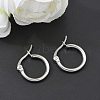 Tarnish Resistant 304 Stainless Steel Hoop Earrings X-EJEW-F105-12P-2