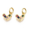 Brass Micro Pave Cubic Zirconia Charms KK-N227-33G-07-NF-1