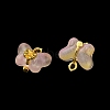 Light Gold Tone Alloy with Glass Charms PALLOY-Q457-01G-03-3