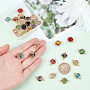   32Pcs 8 Colors Glass connector Charms GLAA-PH0002-21-6