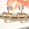 Rack Plating Brass Micro Pave Clear Cubic Zirconia Stud Earrings for Women EJEW-C125-02G-1