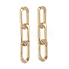 Brass Micro Pave Clear Cubic Zirconia Dangle Stud Earrings EJEW-I251-05G-1