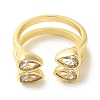 Brass Micro Pave Cubic Zirconia Rings for Women RJEW-E295-45G-2