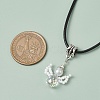 Glass Seed Beads & Glass Pearl Angel Pendant Necklaces NJEW-MZ00056-01-3