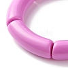 Candy Color Chunky Acrylic Tube Beads Stretch Bracelet for Girl Women BJEW-JB07315-7