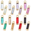 DICOSMETIC 16Pcs 8 Colors Rack Plating Brass Inlaid Cubic Zirconia Charms ZIRC-DC0001-01-1