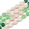 Natural Agate Dyed White Jade & Fossil Beads Strands G-Z135-B02-2