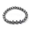 Natural Titanium Hertz Beads Stretch Bracelets for Women Men BJEW-R015-01-4