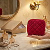 Rhombus Textured Velvet Jewelry Storage Zipper Pouches for Earrings Rings Bracelets Necklaces ABAG-WH0085-012B-3